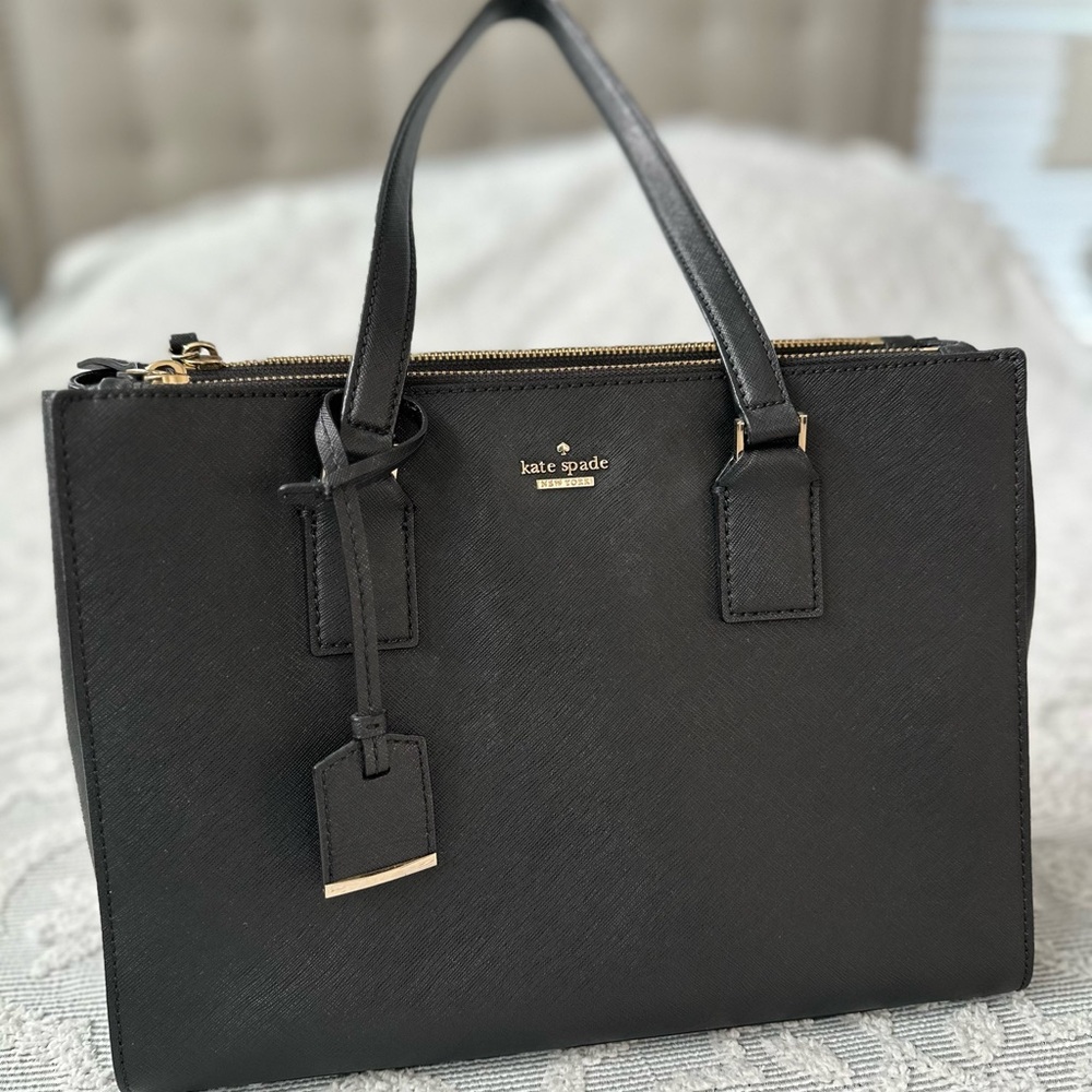 Kate Spade Black Leather Tote Bag